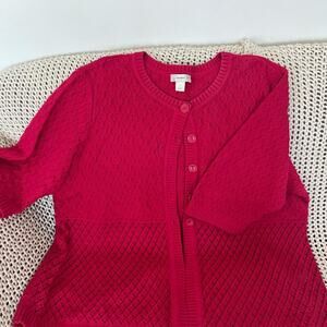 Christopher & Banks Plus Size Textured Cable Knit Cardigan